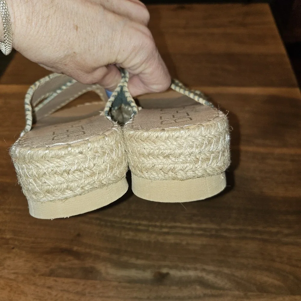 Beach By Matisse Oasis Ladies Blue Espadtille Platform‎ Slides/ Sandals. Sz 7